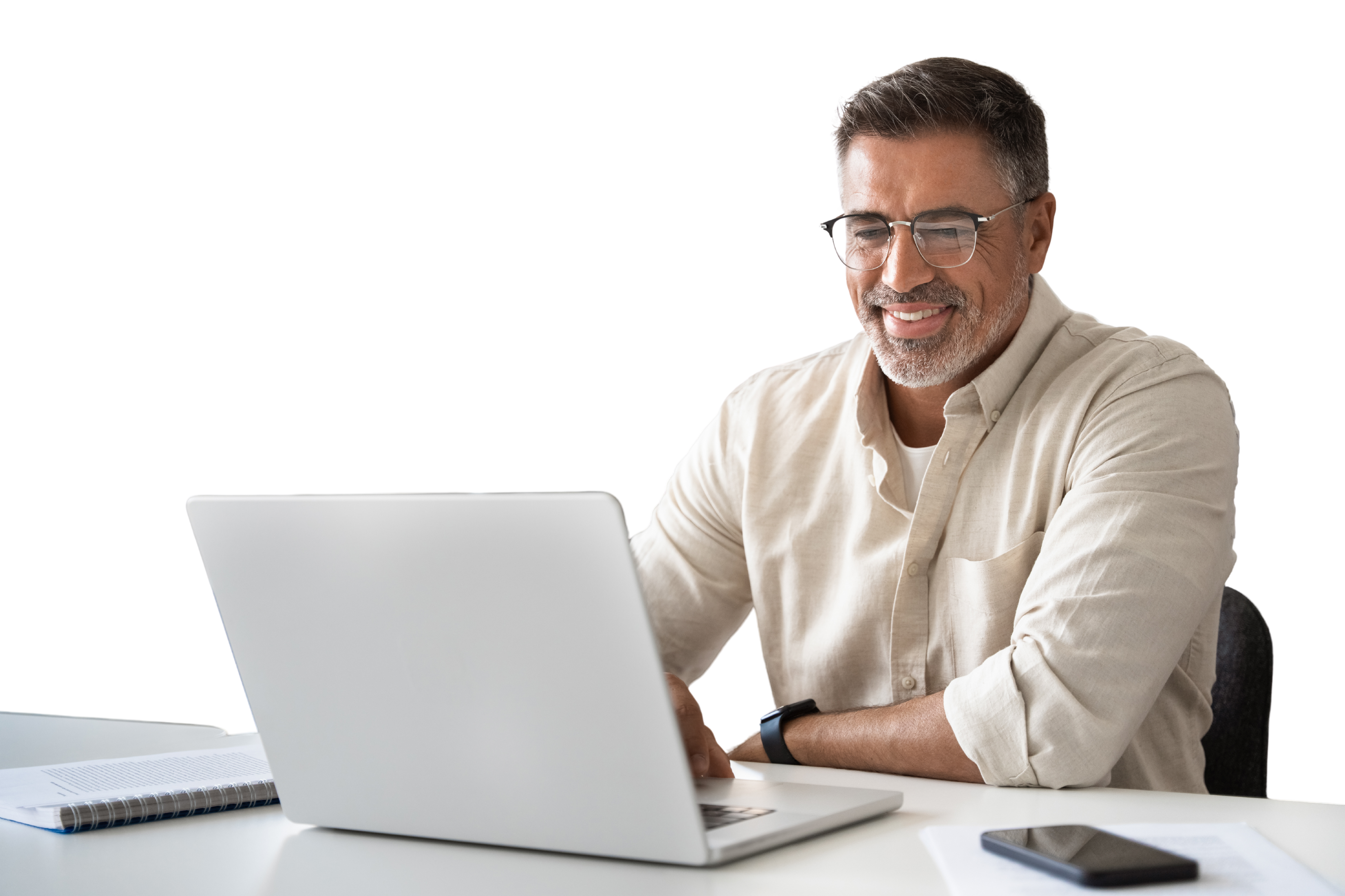 Person with laptop showing analytics